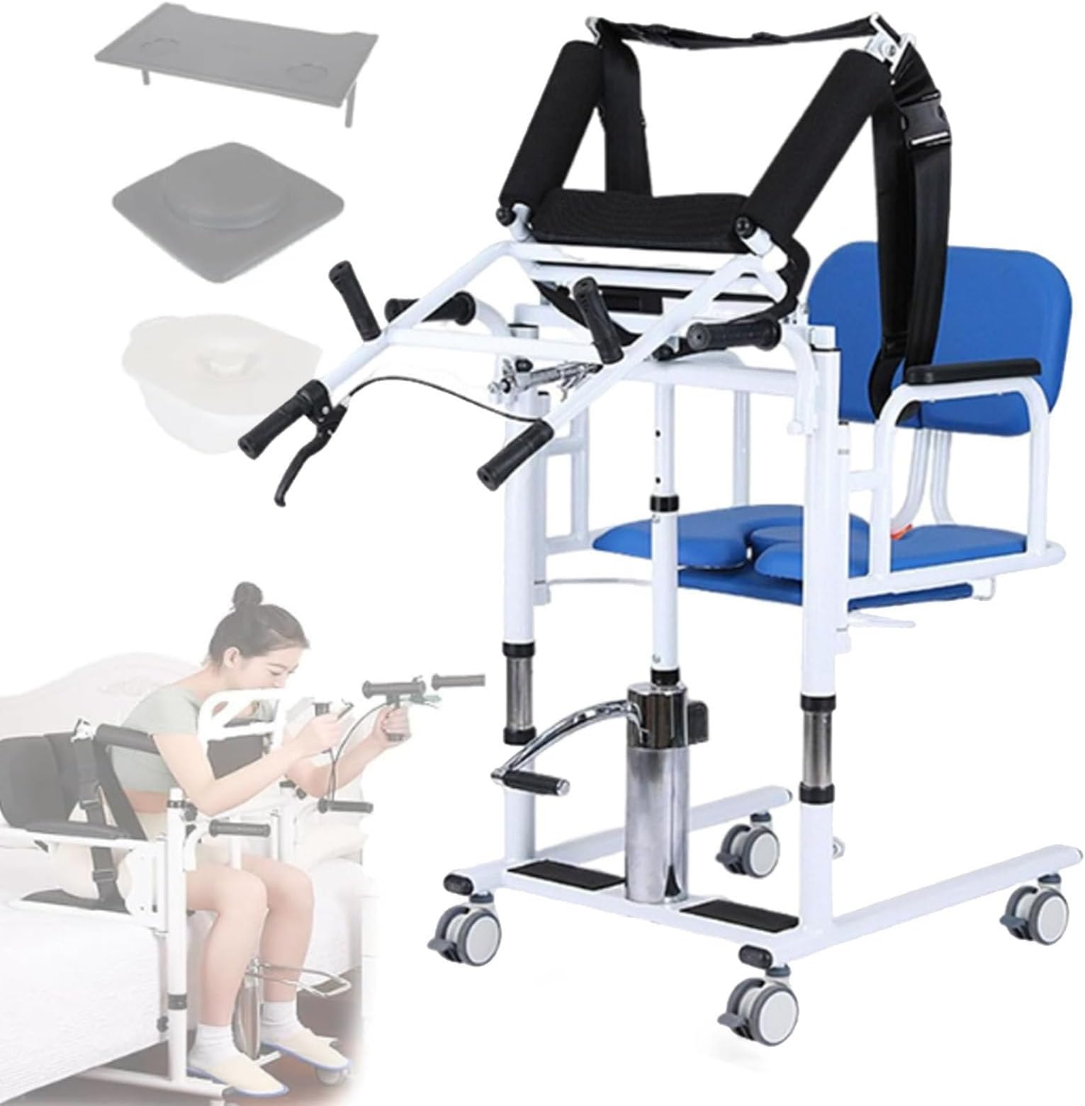 Multi-Function Mobility Transfer Lift Chair with Shower Commode and Standing Aid for Elderly and Disabled Home Care