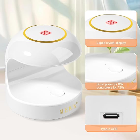MEKK Mini Nail Lamp, 18W Single Finger UV Light for Gel Nails