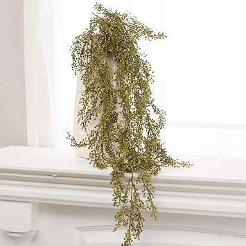 Factory Direct Craft Green Berry Hanging Sedum Bush Artificial Sweet Annie Greenery 30" L