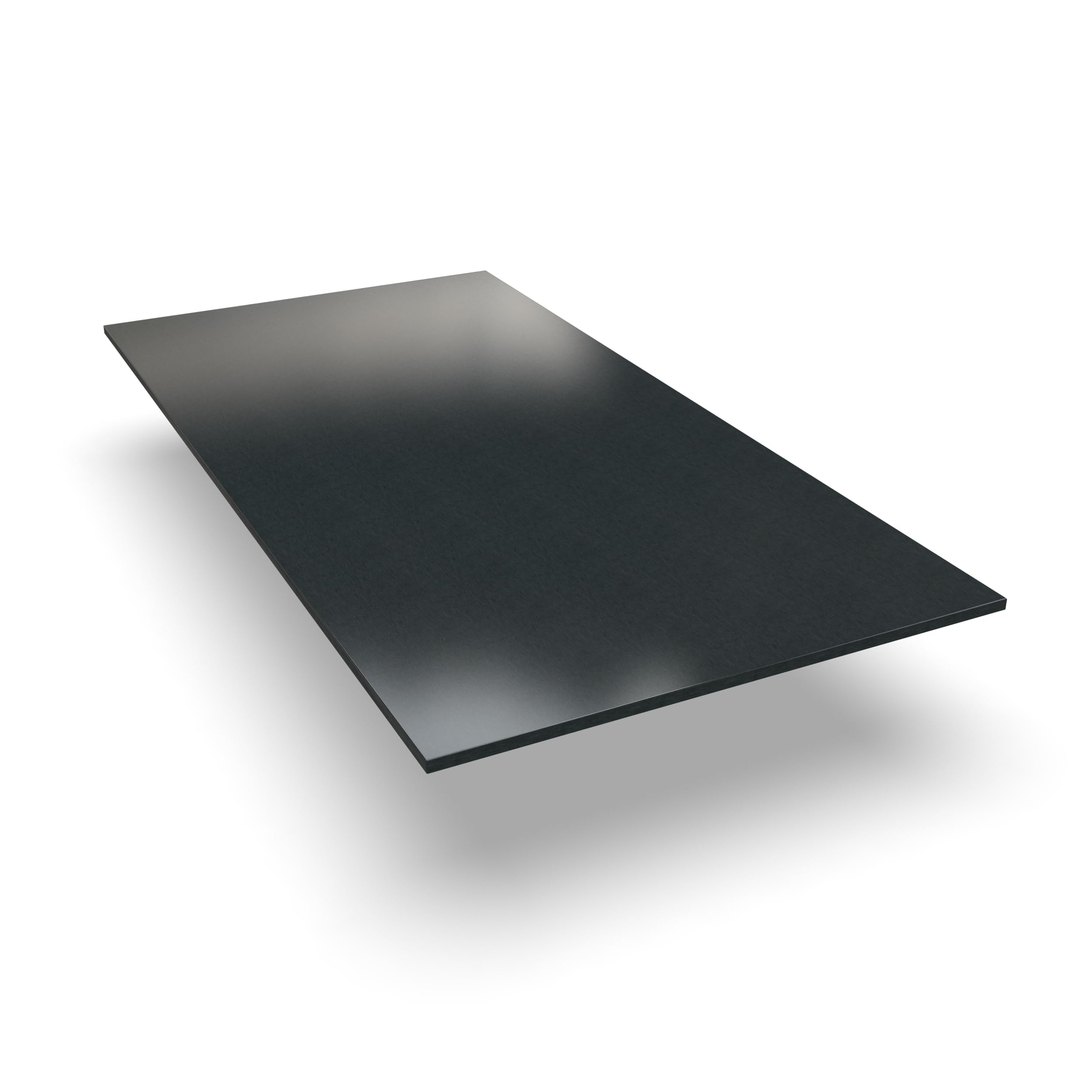 AUPROTEC Tischplatte 19mm Alux Schwarz 80x50 cm I Spanplatte mit 2mm ABS Kante & PU-Verleimung I melaminharzbeschichtet I elegant & wasserabweisend