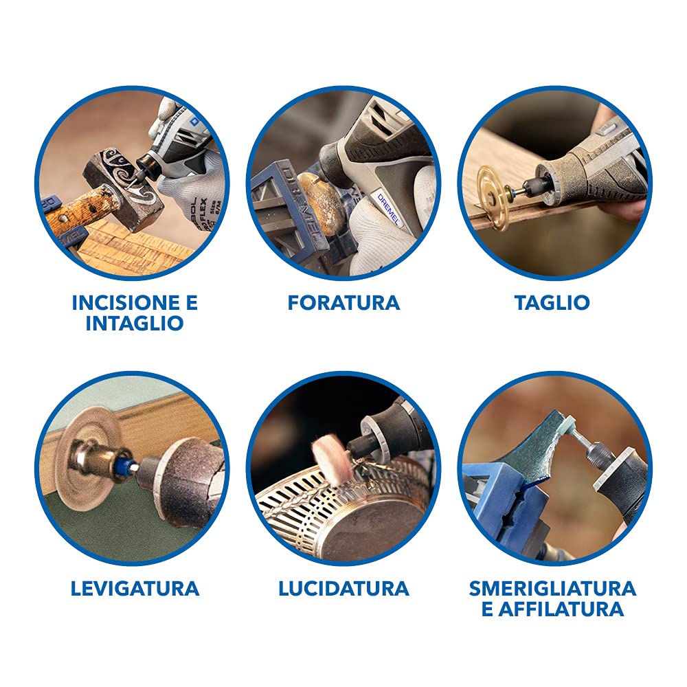 Dremel 4250 Multiutensile 175 W, Kit Multiutensile con 35 Accessori, Motore da 175 W con Electronic Feedback, Velocità Variabile 5.000-35.000 giri/min
