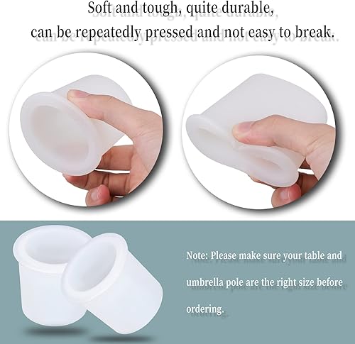 Miniatura 9 de AIEX 2 anillos de agujero para sombrilla de mesa, cono de paraguas de silicona para mesa de patio, cubierta suave para mesa de terraza, sombrilla