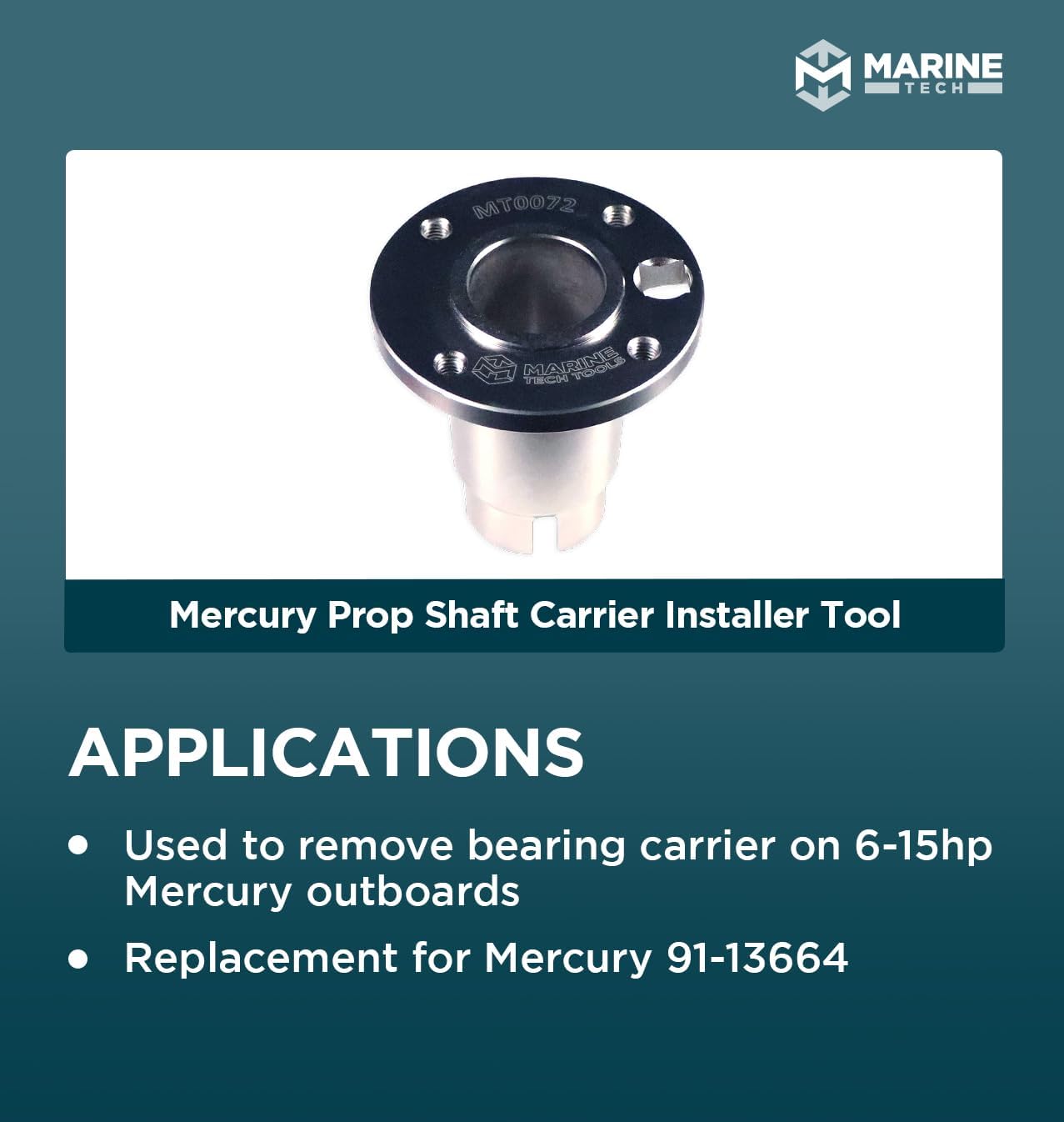 Marine Tech Tools Mercury Prop Shaft Carrier Installer & Removal Tool, Mercury Outboard Lower Unit Tool, Replaces Mercury 91-13664, Mercury Outboard Tools