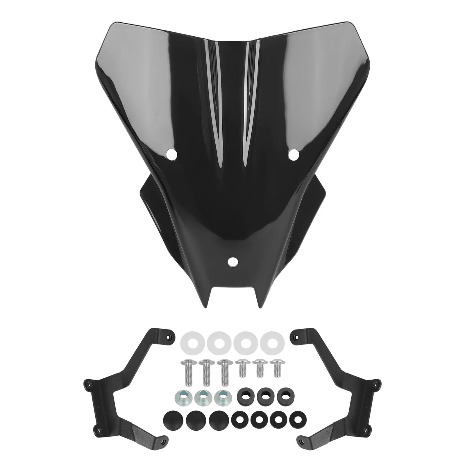 Windschutz Motorrad-Windschutzscheiben Für Für CB750 Für Hornet 2025 2026 Vordere Windschutzscheibe, Windabweiser, Spoiler, Visier Halterung(Schwarz)