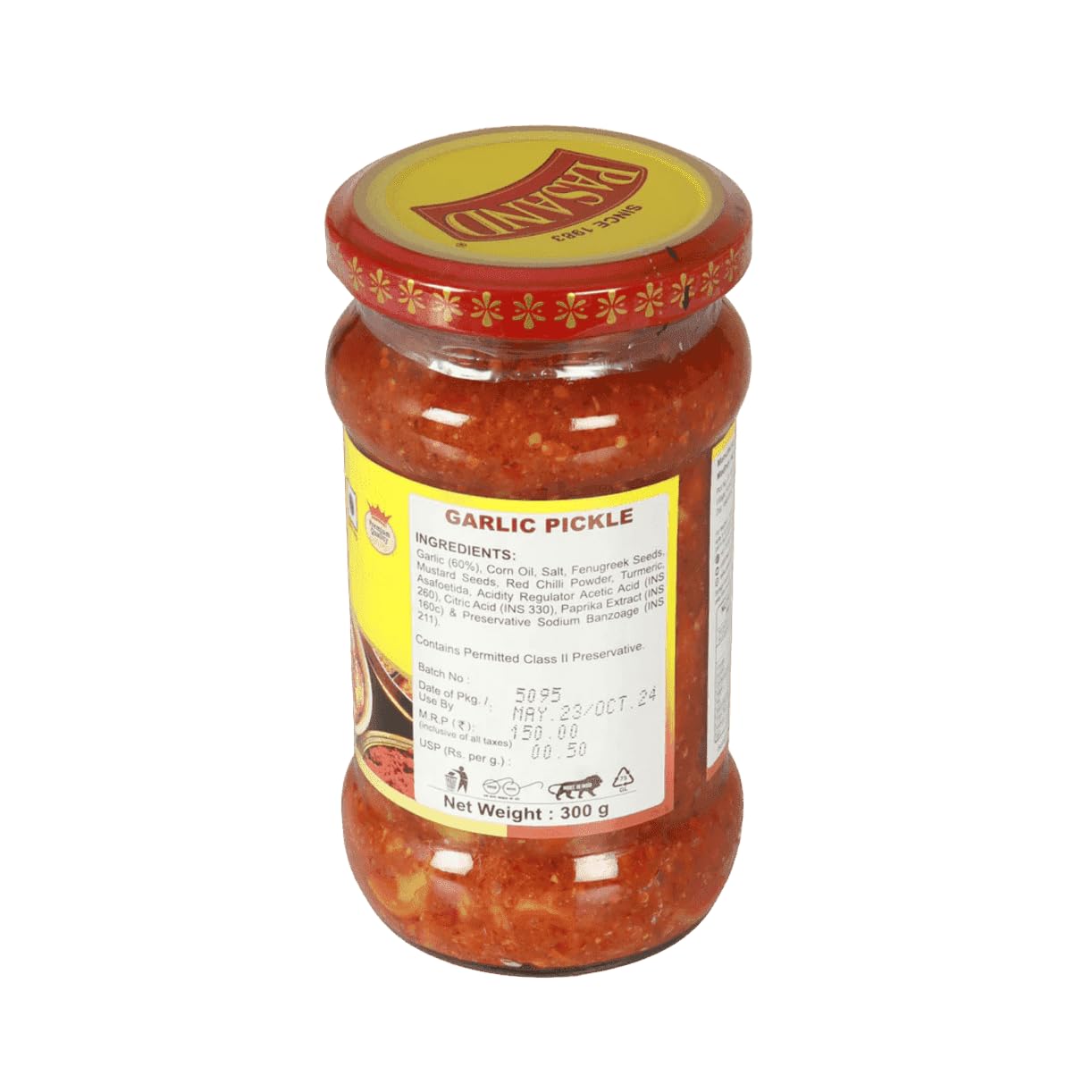 PASAND Garlic Pickle 300g | Lehsun Ka Achar | Lasan Nu Athanu | Spicy Peeled Garlic Pickle | Traditional Homemade Style Indian Pickle 4