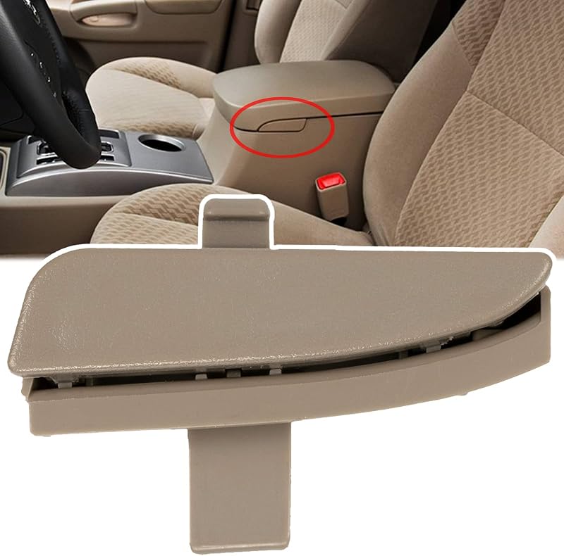 Trava da tampa do console central OEMASSIVE bege para Toyota Tacoma 2005–2012 – Kit com 1 trava e 2 parafusos