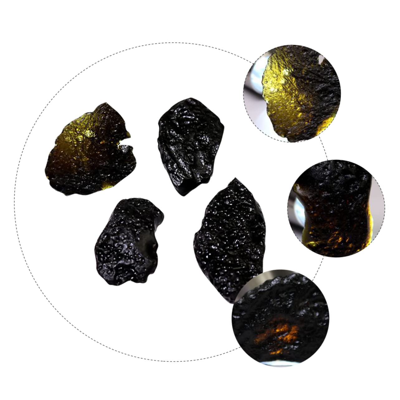 Toddmomy Meteorite Decor Collection 4pcs Black Specimen Impact Glass for Boys and Girls Toys and Home Adornment