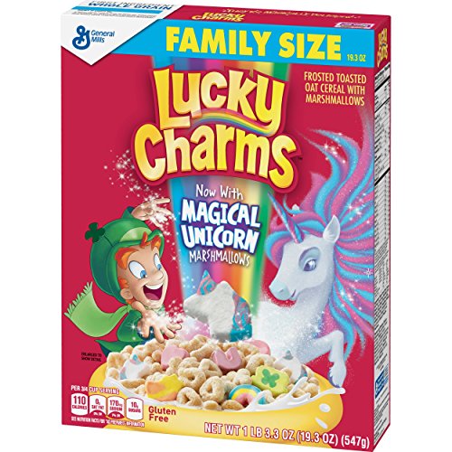 Lucky Charms, Marshmallow Cereal with Unicorns, Gluten Free, 19.3 oz
