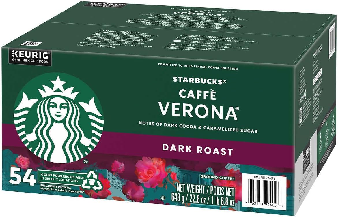Caffe Verona, Dark, K-Cup Portion Pack for Keurig K-Cup Brewers 54-Count