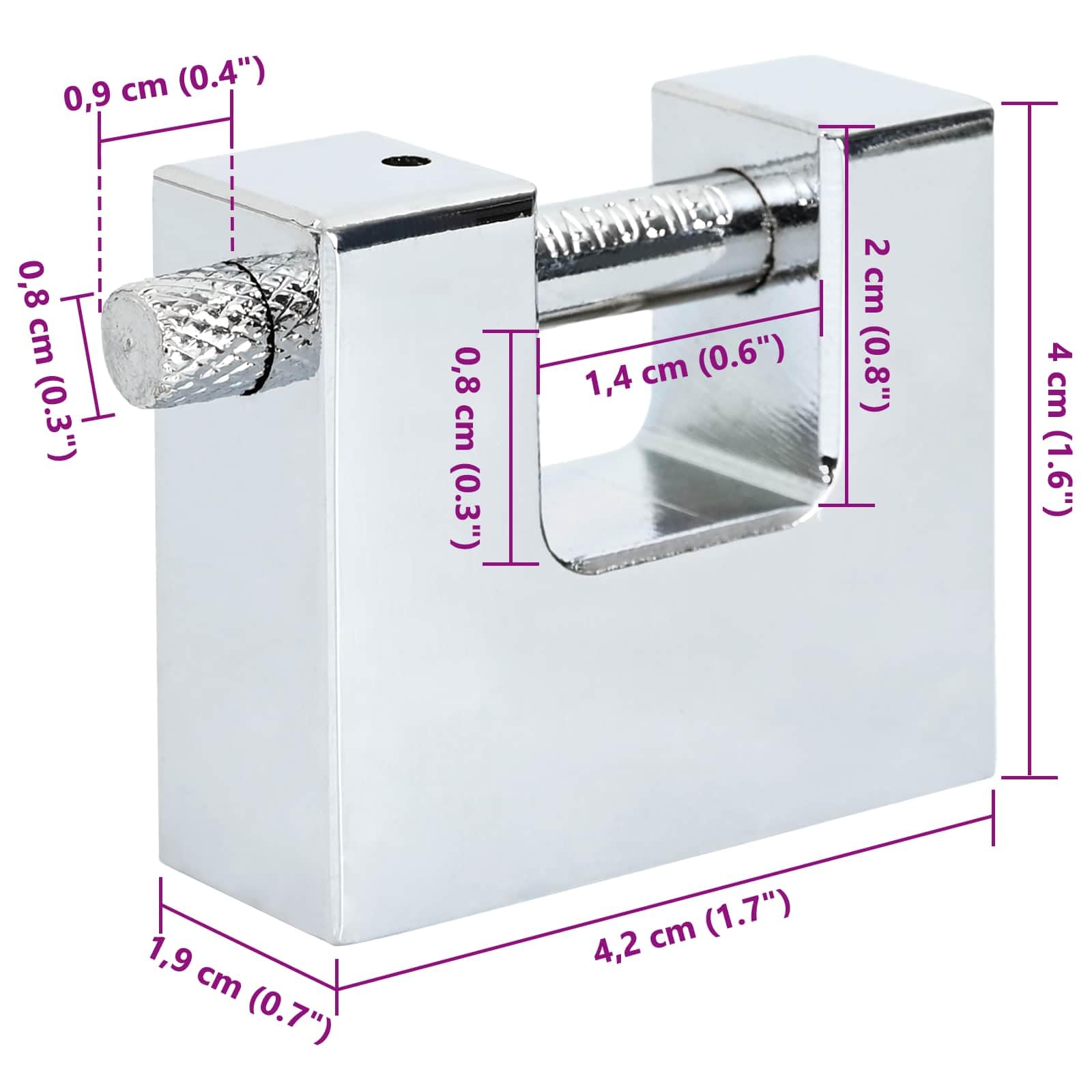 12 sztuk stalowych kłódek, wytrzymała kłódka do użytku wewnątrz i na zewnątrz, zamek bezpieczeństwa do bram i ogrodzeń, 4,2 x 1,9 x 4 cm