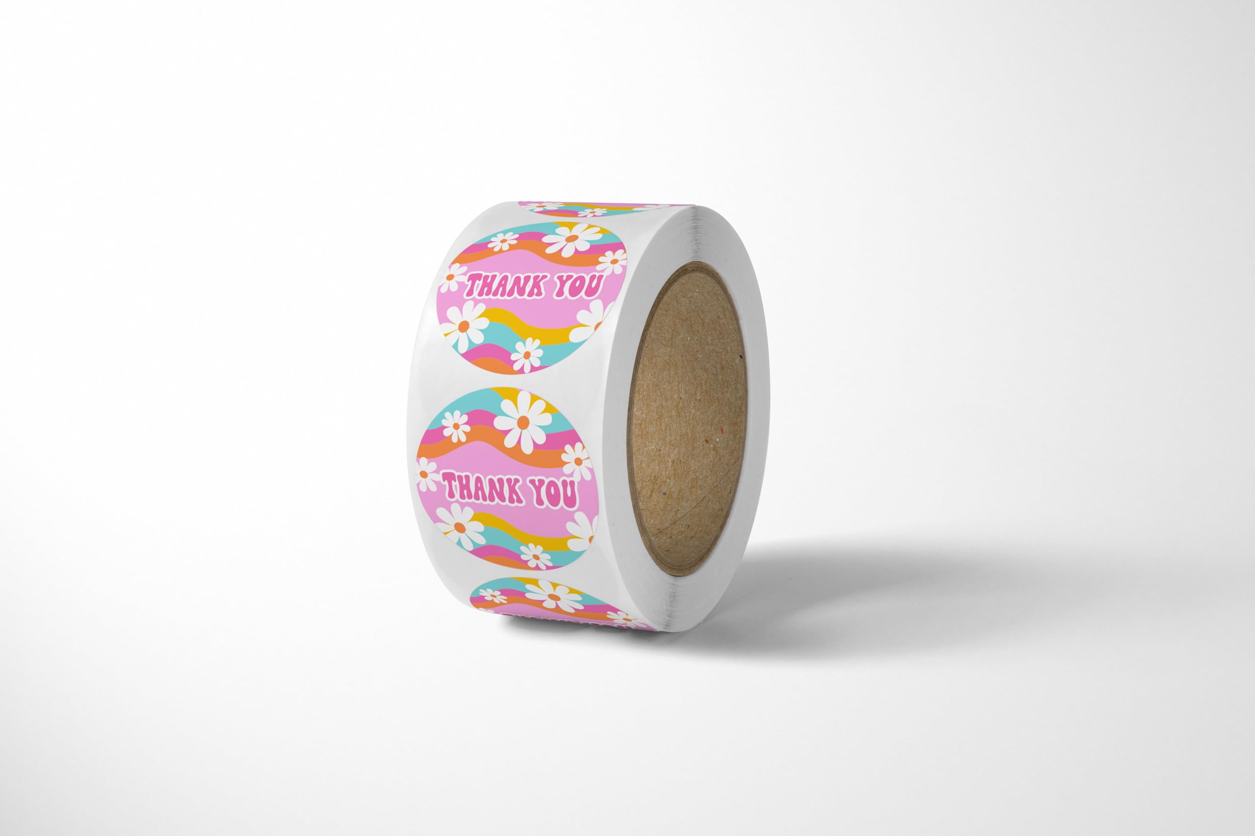 Cute Thank You Stickers (500 Count) - 1.5' Round Waterproof Stickers - Small Business Supplies - Groovy Daisy