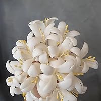 Handmade Thai Clay White Tree Jasmine Flowers - 50pcs Artificial Dok Ka Sa Long for Weddings, Crafts, Hair Accessories & Home Decor