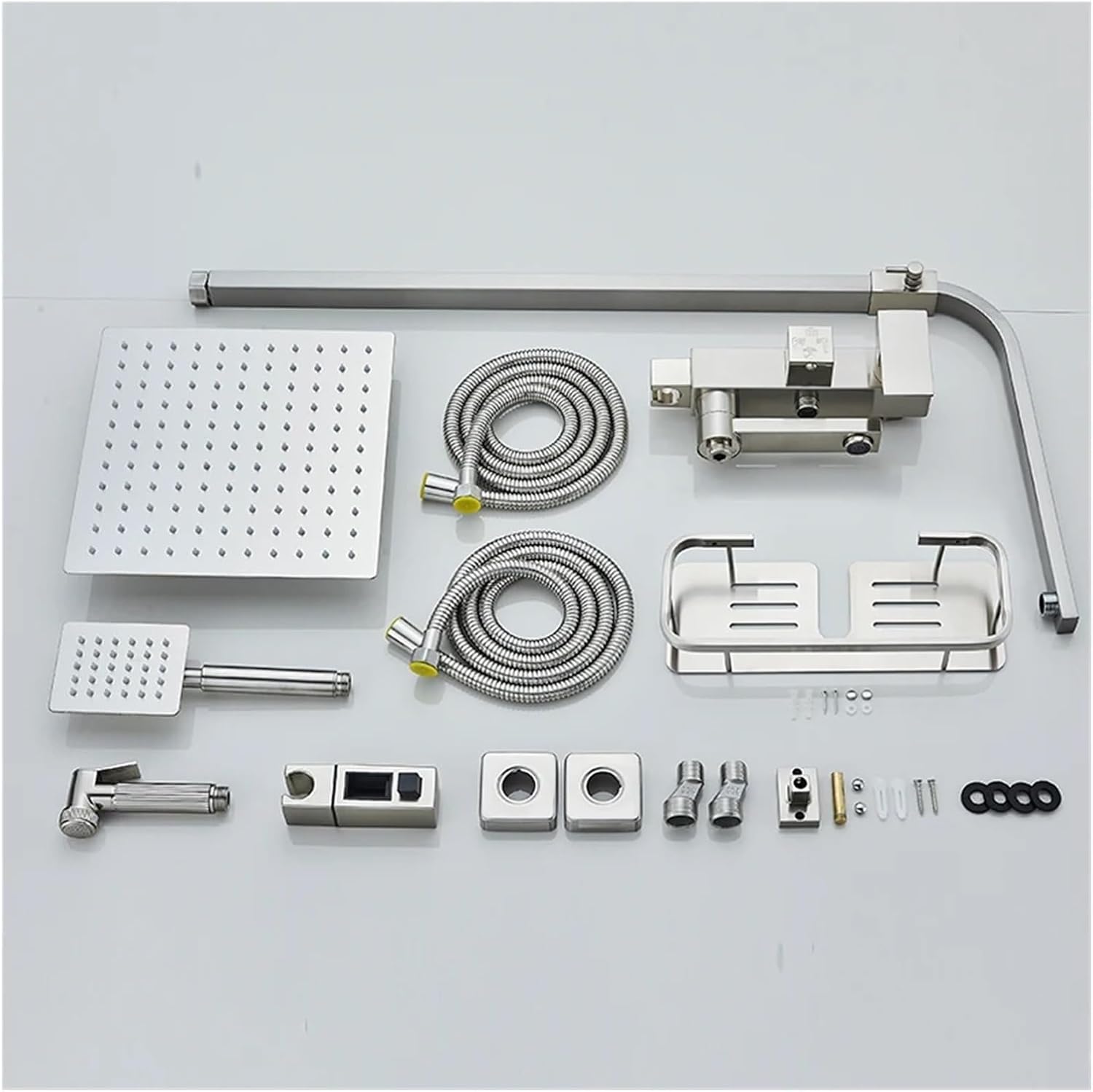 3/4-way Shower Faucet Rainfall Shower Hot Cold Water Mixer Bidet(Brushed Nickel 10)
