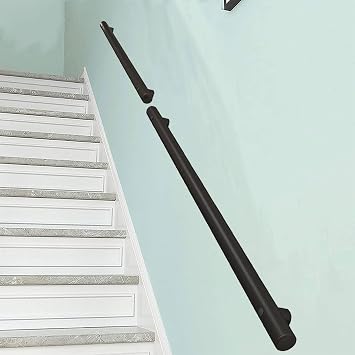 Drsyffsup Modern Handrails for Indoor Outdoor Steps 80cm 100cm 1.5m 2m 3m 4m 4.5m Stairs Railing | 1ft-20ft Stainless Steel Wall Mounted Safety Non-Slip Banister - Complete Kit Size 1 FT