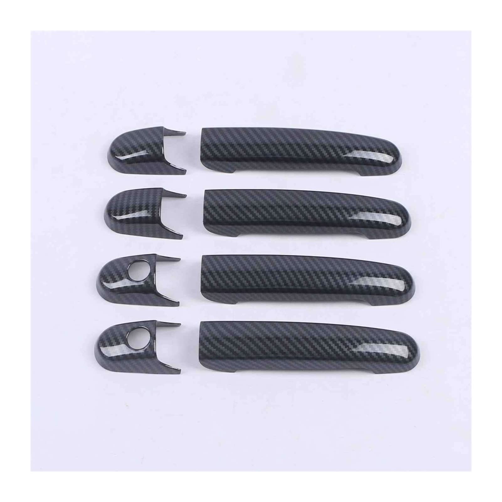 FAHBSTR Exterior Door Handle Cover for Galaxy Carbon Fiber Chrome Car Door Handle Covers Trim Overlays Accessories(1)