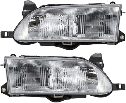 For Toyota Corolla 1993 94 95 96 1997 Headlight Assembly Driver and Passenger Side | Pair | DOT Certified | Replacement For TO2502107, TO2503107 | 81150-1A491, 81110-1E221