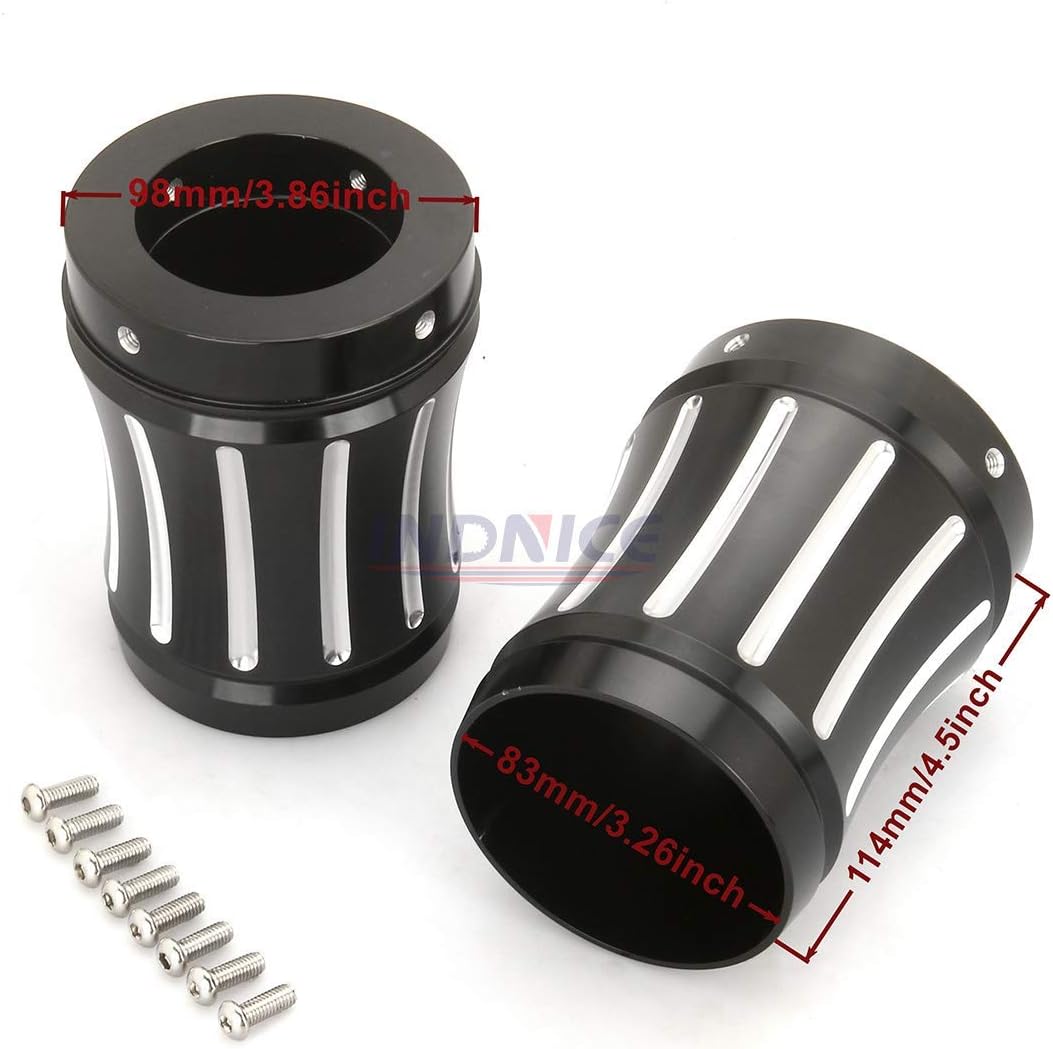 INDNICE Black Series Merge Style 4'' Mufflers End Caps For harley Road King Street Glide Road Glide 86-16