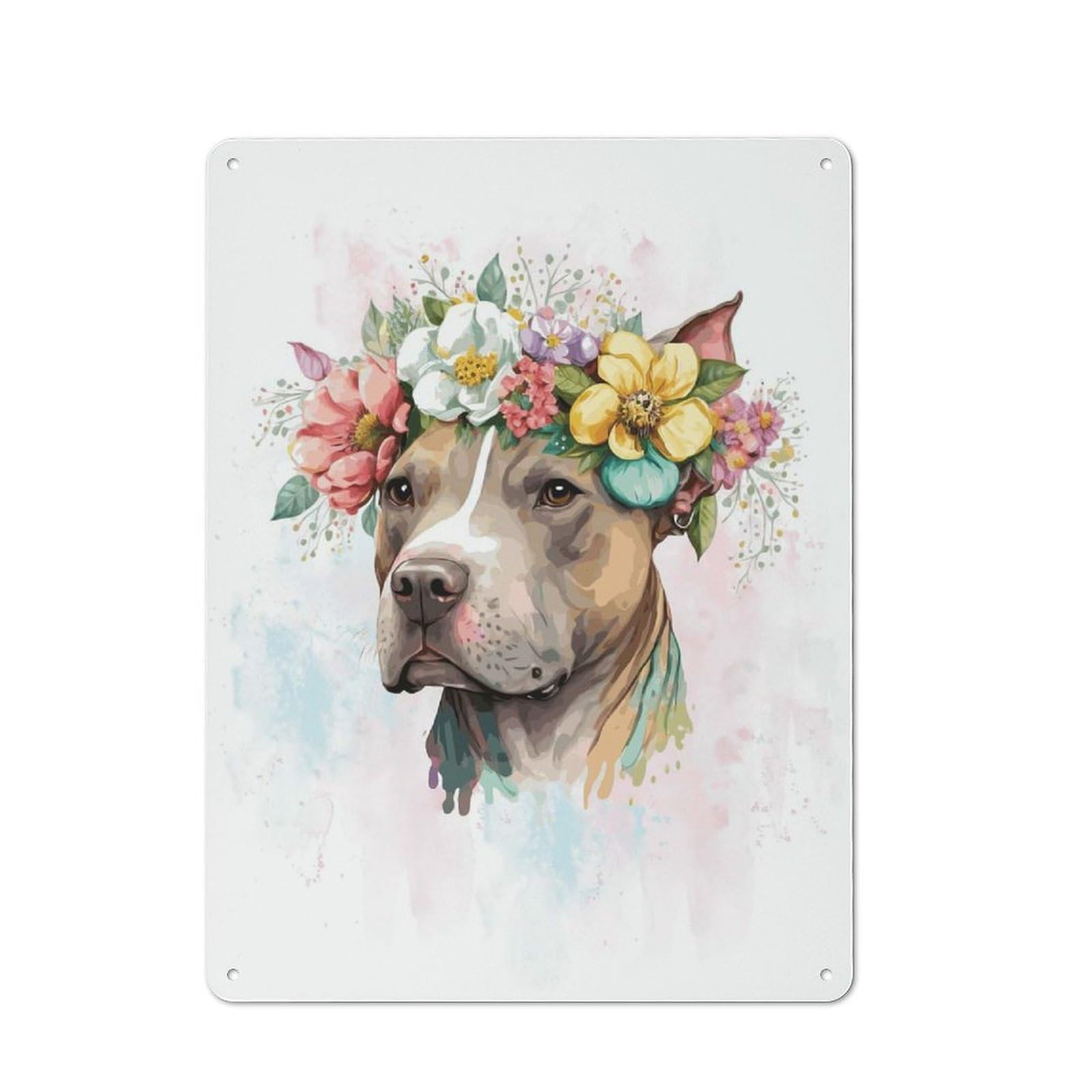 Junmoney Style-3 Cottage Style Staffordshire Terrier Dog Country Metal Sign 40X30cm, Farmhouse Wall Decor For Farmhouse Kitchen, Pantry Or Dining Area