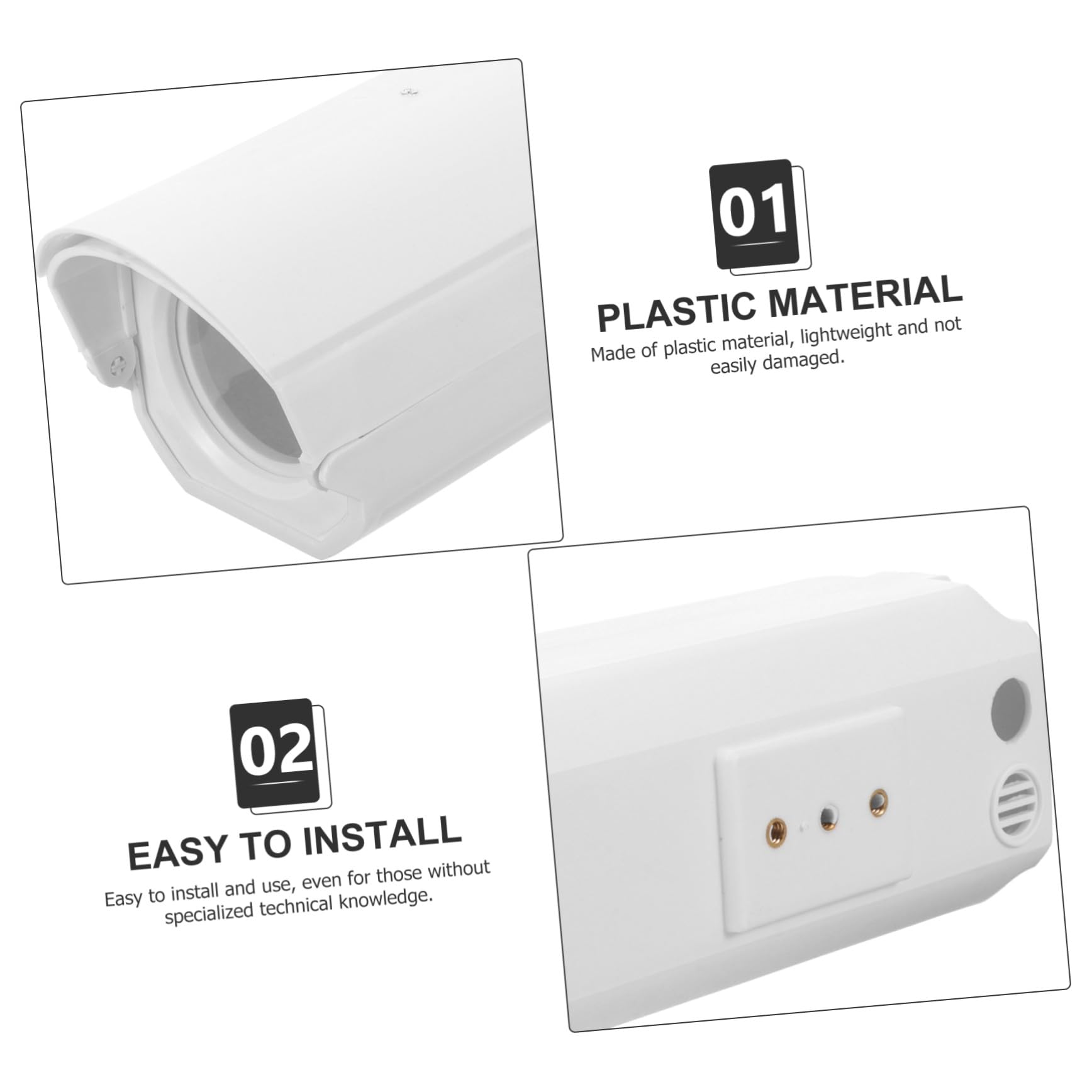 Protection Caméra Extérieure Boîtier Plastique Étanche Anti-poussière Léger Adapté Caméras de Sécurité