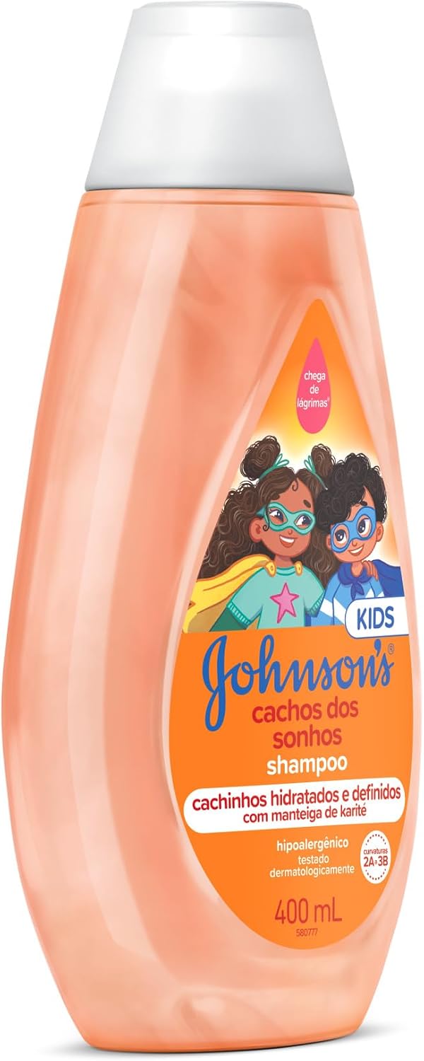 Johnson's Baby Shampoo Infantil Para Cabelos Cacheados Cachos Dos Sonhos, 400ml