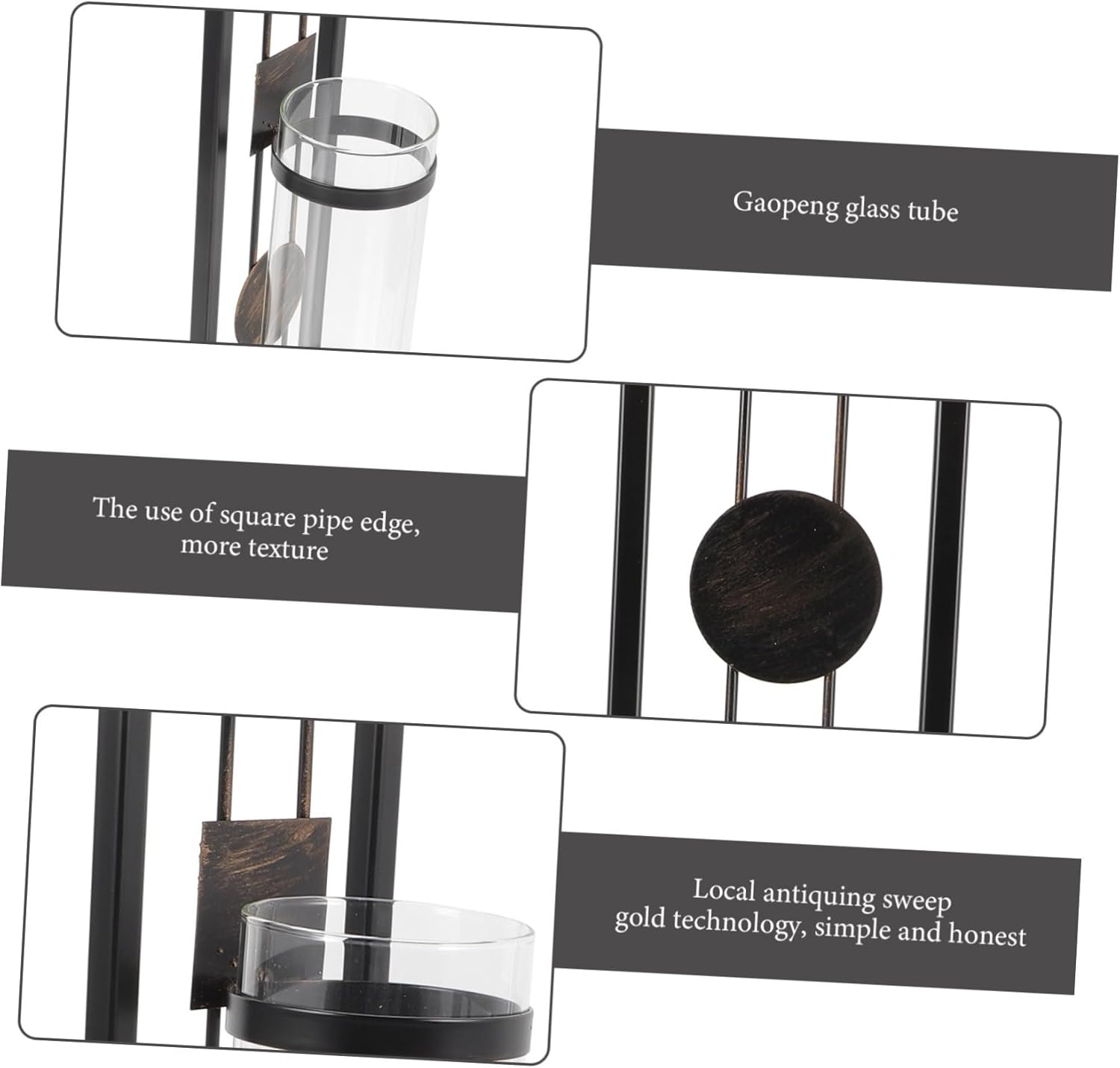 Cabilock 2pcs Iron Art Wall Hanging Candlestick Decorative Tealight Holders for Living Room Bedroom and Office Unique Candle Display Shelves Premium Quality Home Decor