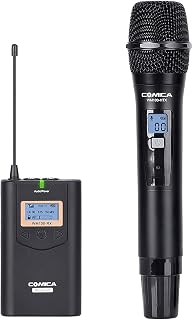 Sistema De Microfone De Mão,Sailsbury CVM-WM100H Sistema de microfone de mão sem fio UHF de 48 canais Alcance de 328 pés/Volume de 16 níveis/em tempo real com transmissor, receptor, bolsa de trans