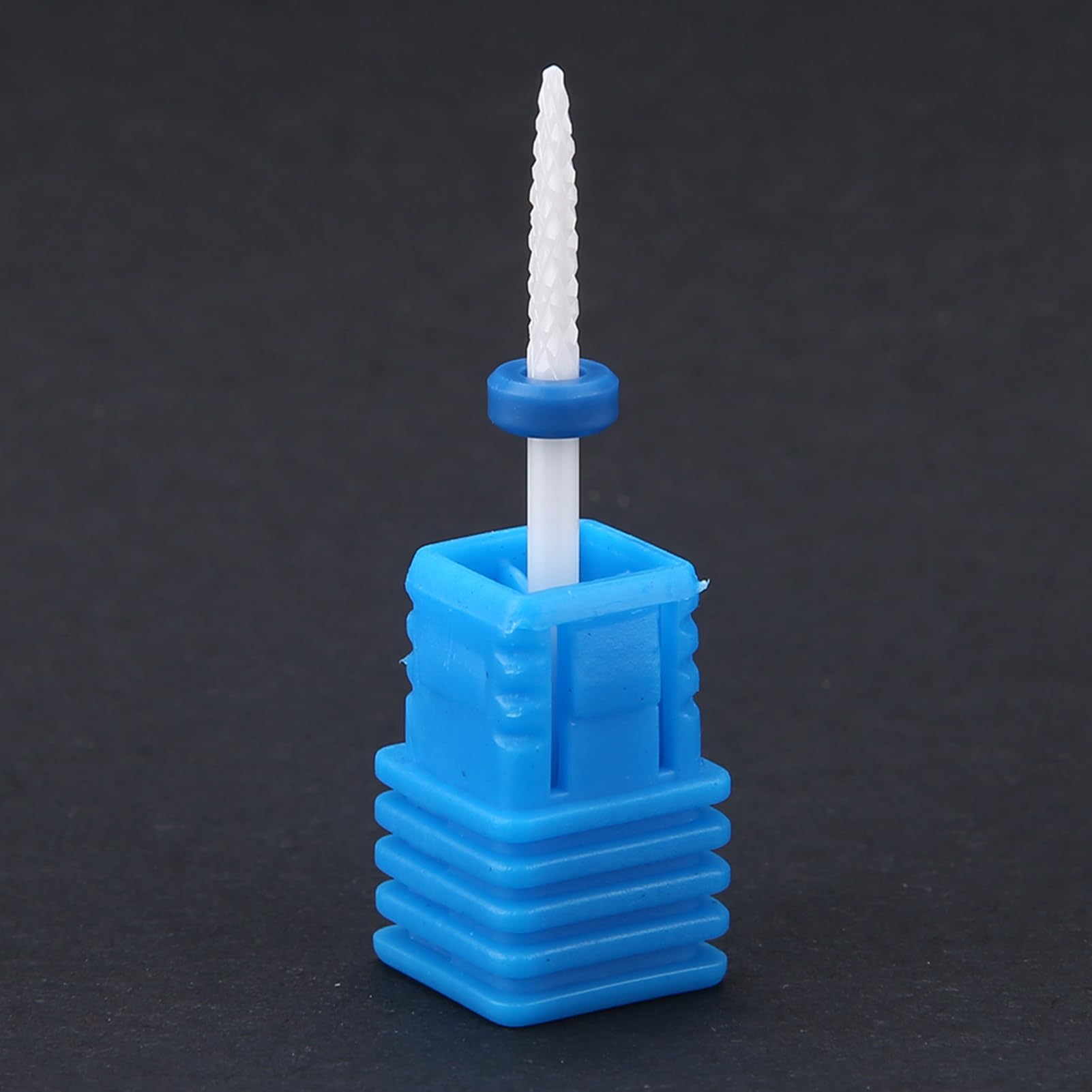 Punta trapano per unghie, punte manicure in ceramica per manicure Pedicure Gel per cuticole Smalto per unghie Cilindro a forma di testa di rettifica, con base di visualizzazione(White 01#)