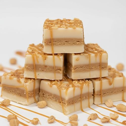 Valley Fudge, Cacahuate Salado con Caramelo, Fudge Artesanal Fresco, Mantequilla Real, Dulce Gourmet, Paquete de Media Libra