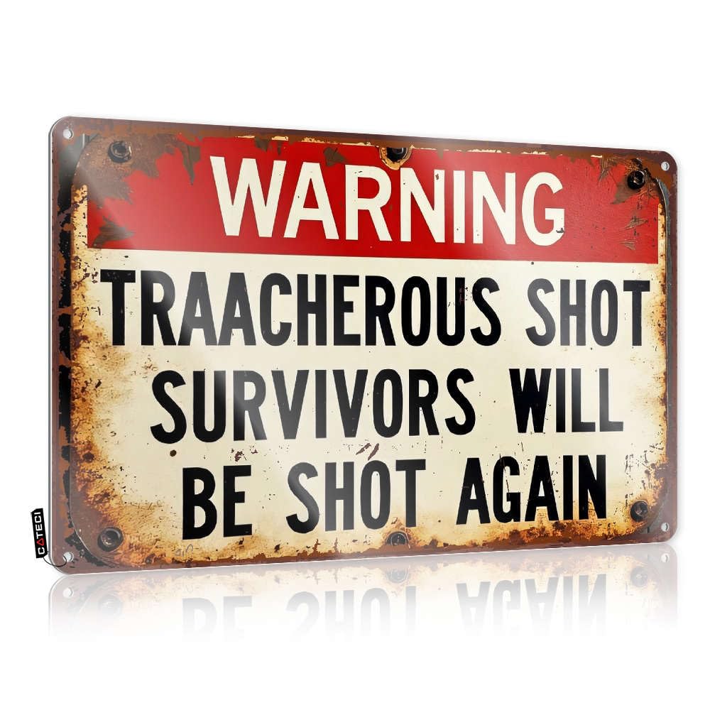 Sujd Colour Vintage Wall Decor Tapestry Vintage Wall Decor | Warning: Traacherous Shot Survivors Will Be Shot Again. Square Gift For Wife For Playroom Home Decoration(30X40cm)