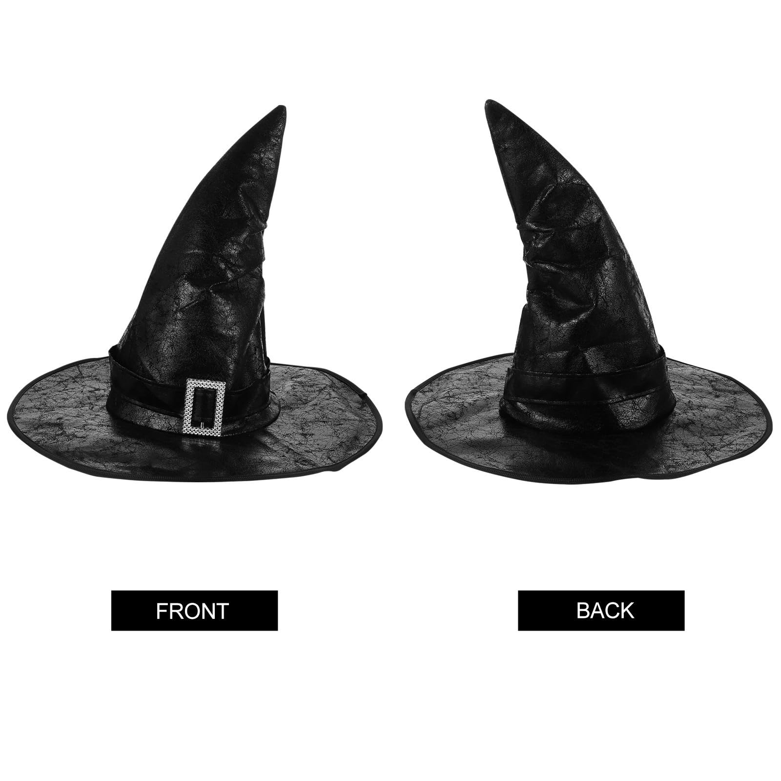 Abaodam 5 Pezzi Cappello da Strega Nero in Cuoio Resistente e Confortevole per Costume di Halloween Accessori Eleganti per Feste e Carnevali Atmosfera Festiva