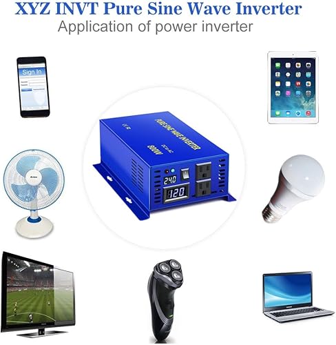 Miniatura 5 de XYZ INVT - Inversor de potencia de onda sinusoidal pura, 1000 W, 1500 W