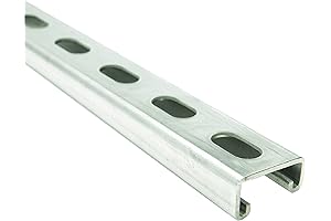 1-5/8" x 13/16" 14 Gauge Steel C Channel Electro-Galvanized Slotted Back