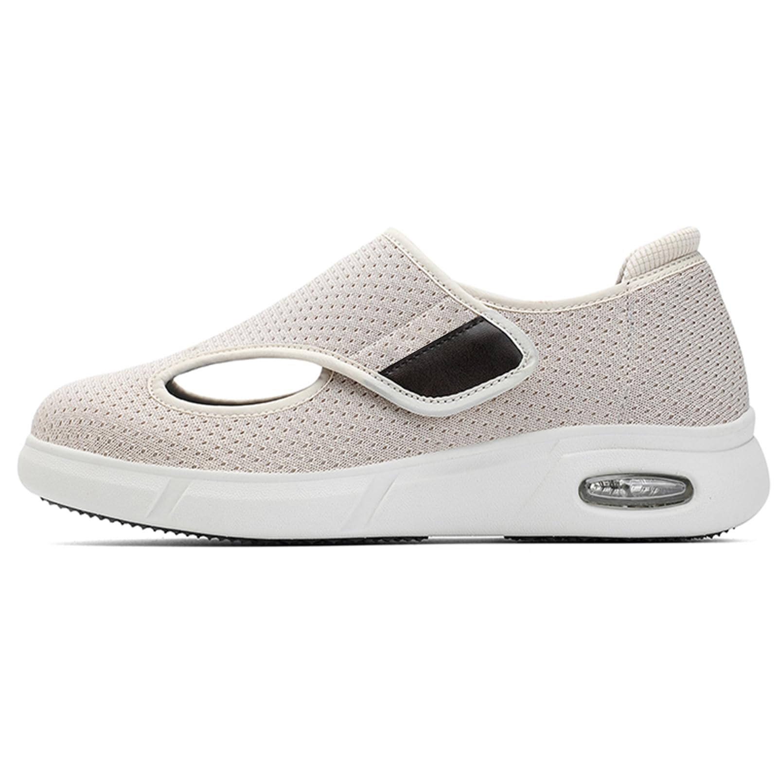 Zapatos Especiales para Juanetes de Mujer Zapatillas pie Diabetico Fascitis Plantar Caminar Zapatilla Sanitaria,Beige,38 EU