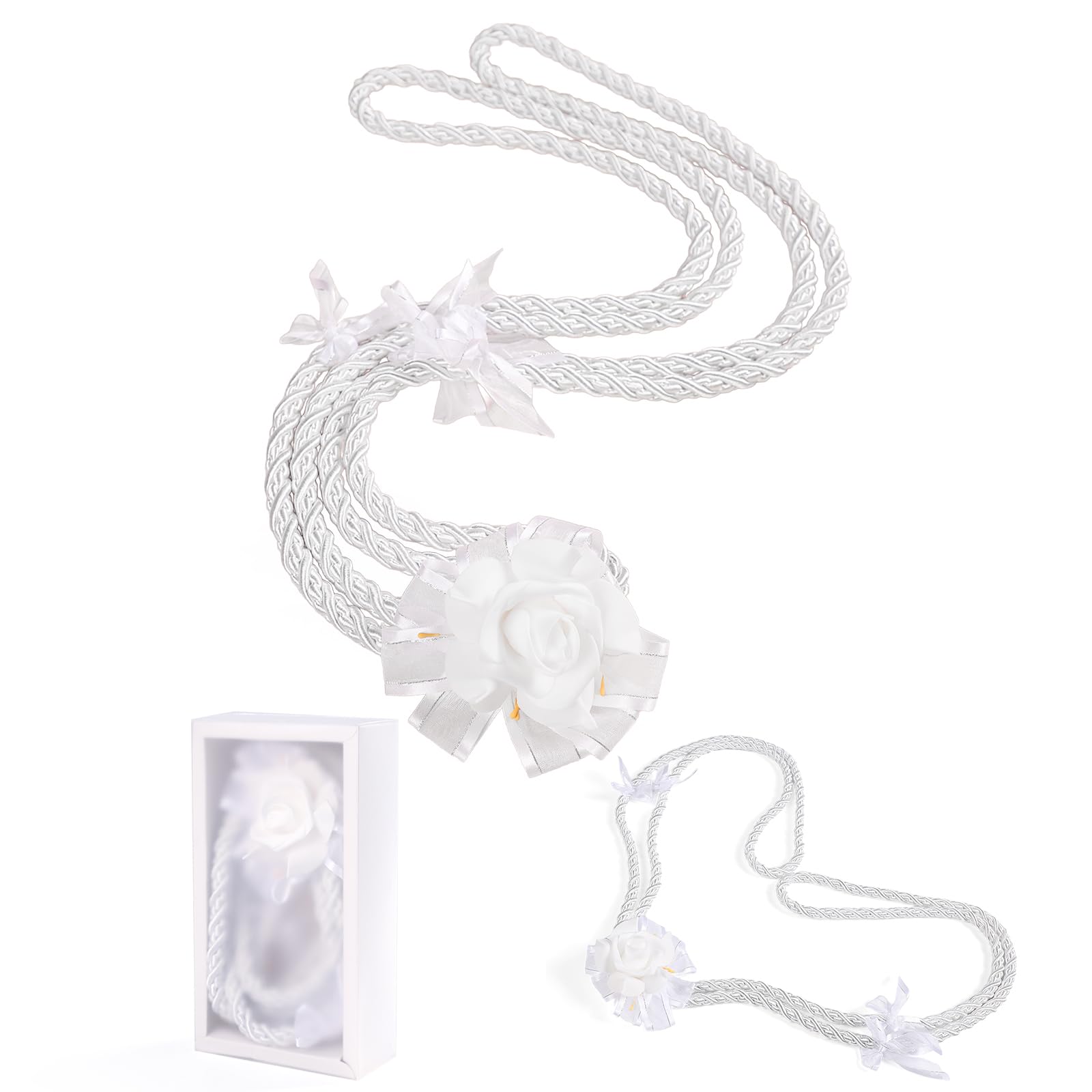 ESNOY White Wedding Lasso Rope,Handfasting Cord for Wedding Lazo para Boda Catolica,Wedding Lasso for Ceremony Catholic,Lazo para Boda Los Novios Cristiana,Vestido De Novia para Boda Religiosa