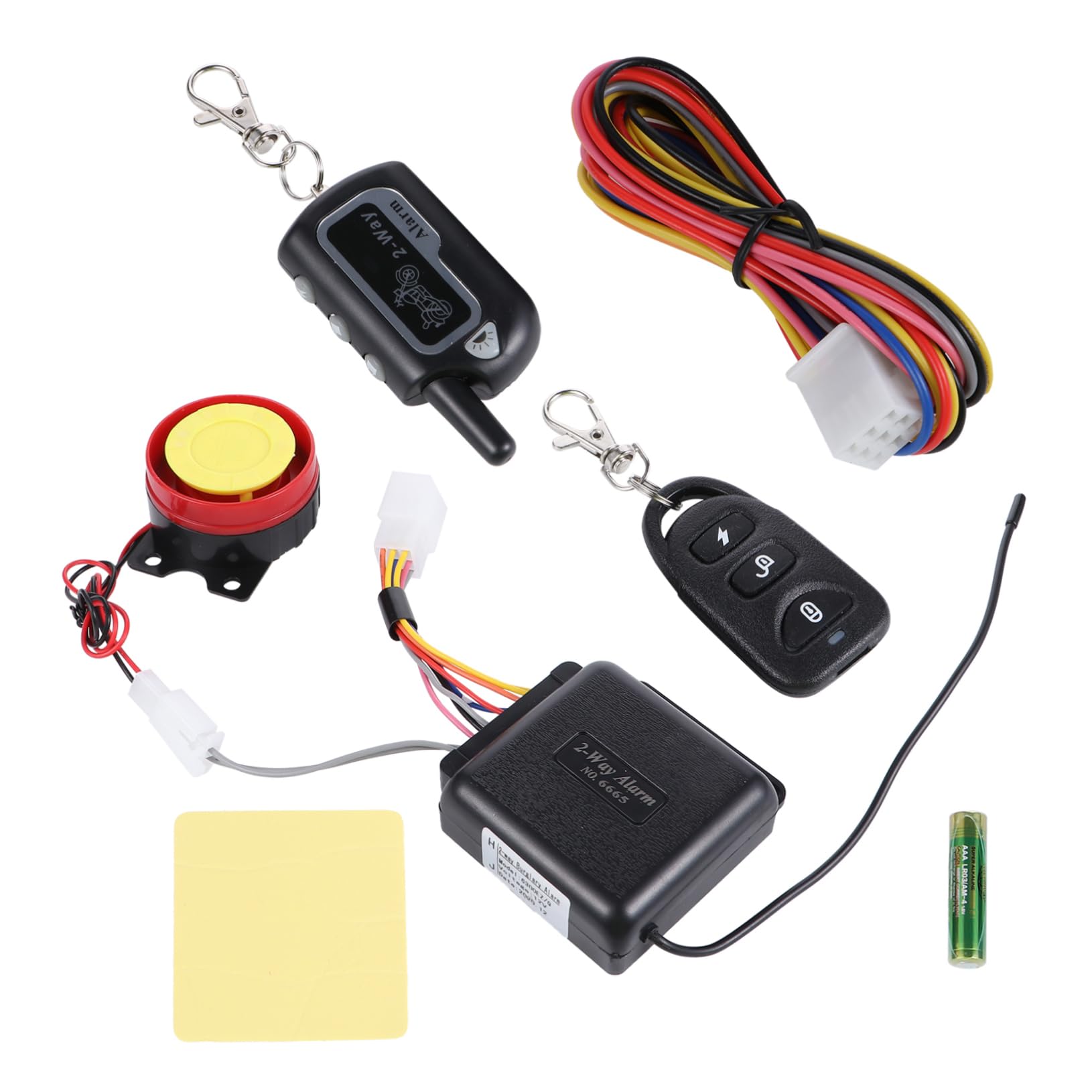 Mikinona Motorcycle Anti Theft Security Alarm System Two-Way Alarm Start-Stop Function Flashing Light Carrying Case