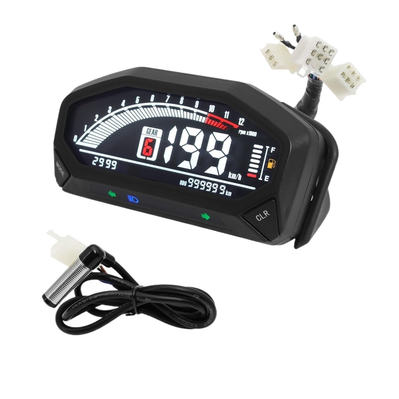 Compteur de Vitesse Digital Moto Compteur De Vitesse Universel pour Moto, Compteur Kilométrique Numérique, Tachymètre, Odomètre, Tableau De Bord