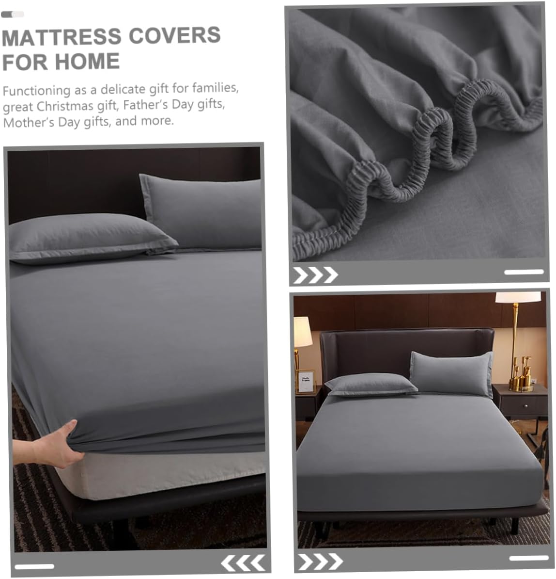 Unomor Non-Slip Cotton Mattress Protector Fitted Sheet Breathable Mattress Cover for Accommodations White Comfortable Easy Care