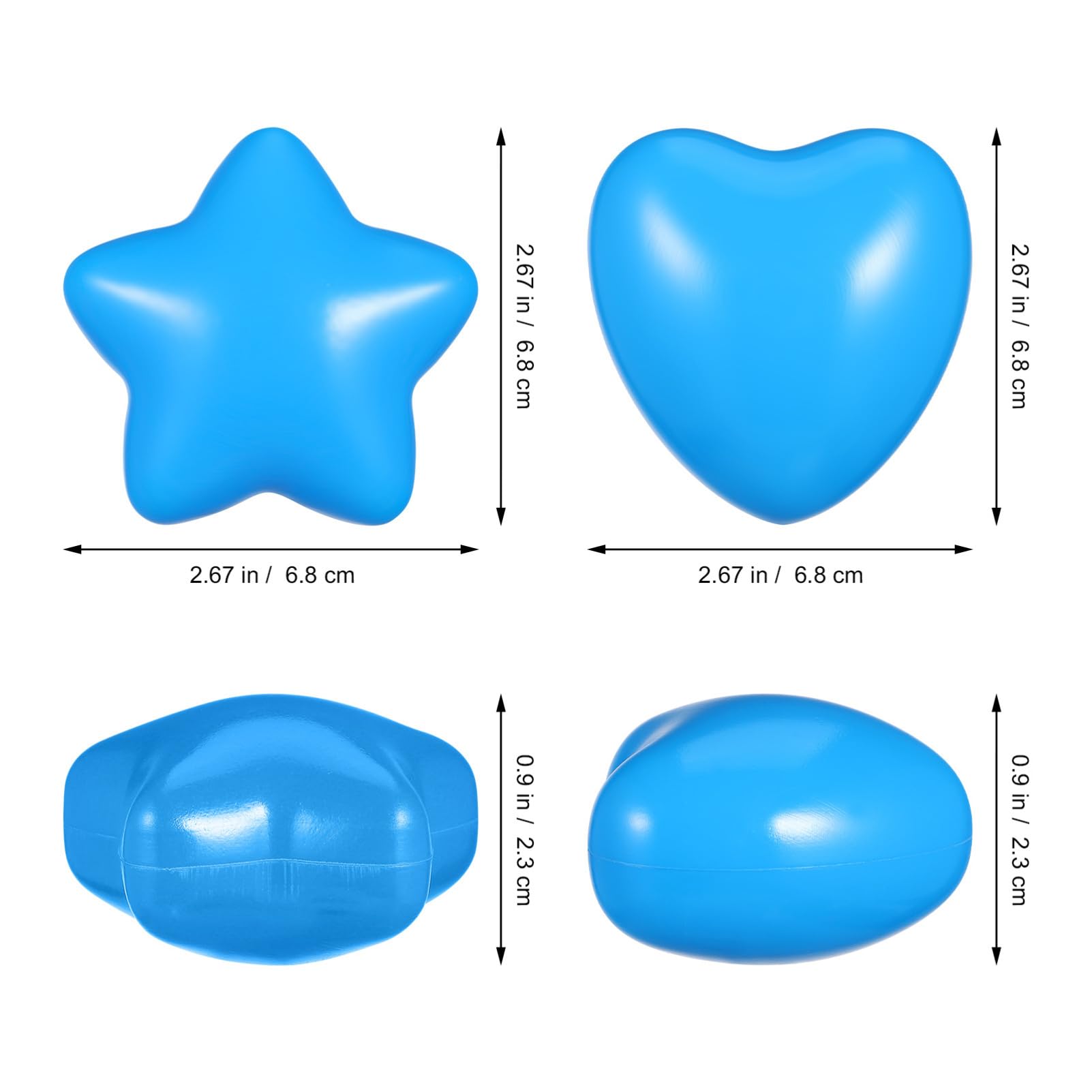 Gogogmee 60Pcs Ocean Balls Star Heart Shapes for Playtime for Ball Pits Play Tents and Pools Enhances Hand Eye Coordination Grasping Skills - Image 2