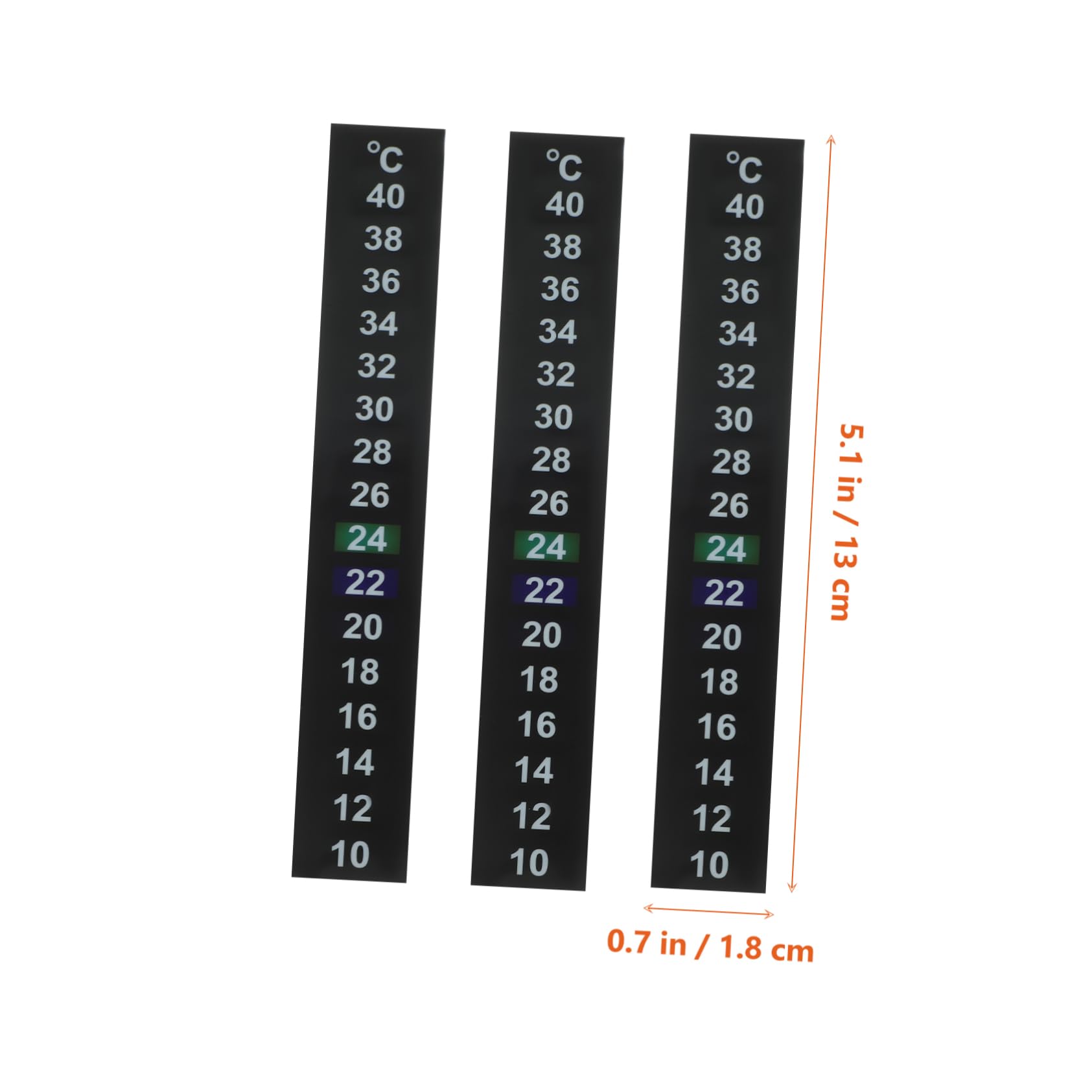 Ipetboom 150piezas Tira De Temperatura Interior Medición Precisa Cambio De Color Rango Para Acuarios y Reptiles Material Seguro Pet y Cristal Líquido
