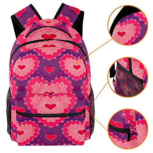 Sac à dos portable motif cœur rose protégeant votre ordinateur