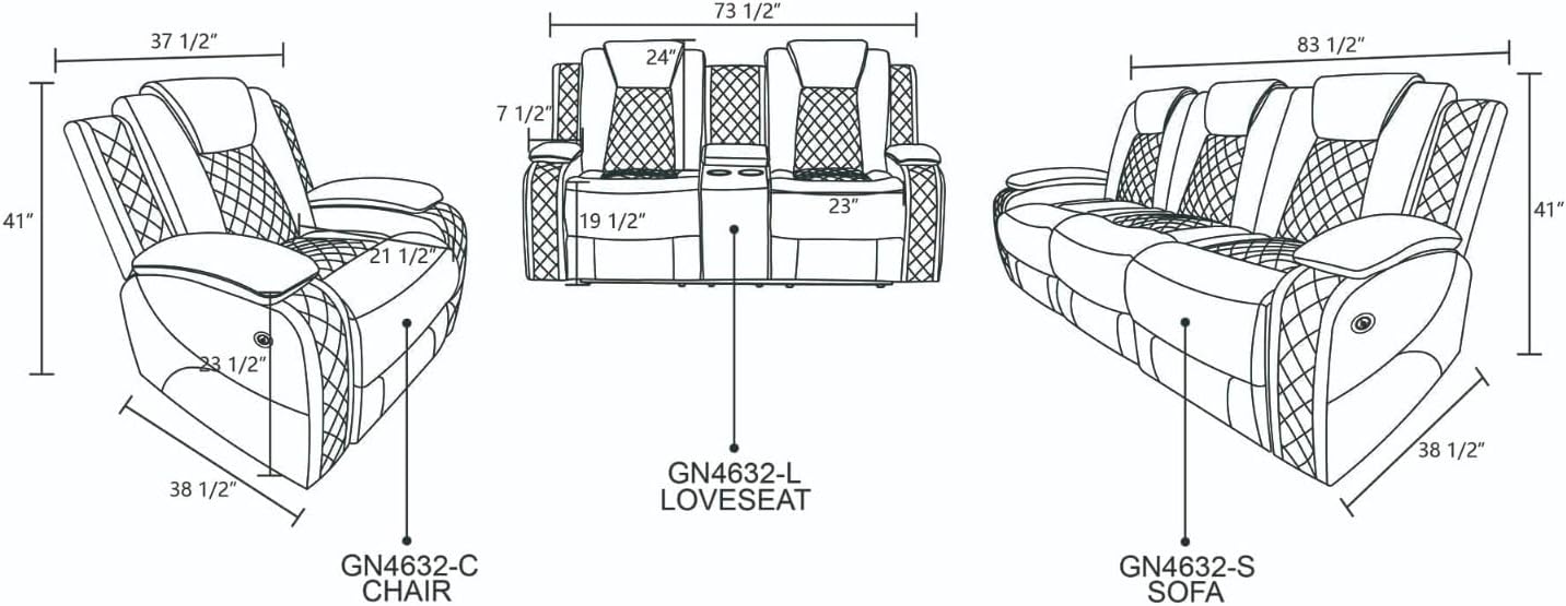 Oversized Modular Sectional Sofa,Leather Sectional Couch with Recliner,Sectional Couches for Living Room, Leather Reclining Sectional with Wireless Charging, LED Lights & Hidden Storage, Black