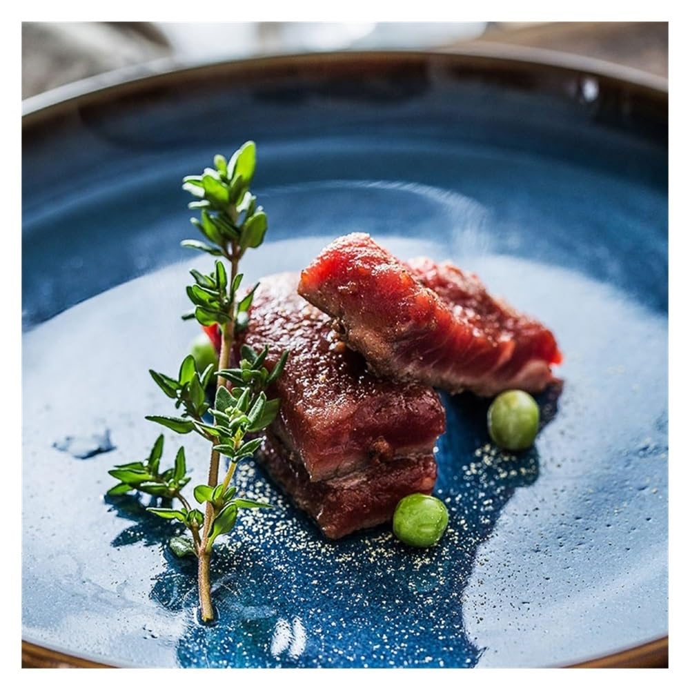 Ceramiczne talerze obiadowe - kreatywna zastawa stołowa do restauracji i użytku domowego, płytkie płaskie naczynia do serwowania, idealne do steków i posiłków