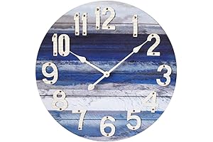 MODE HOME 24" Coastal Blue Wall Clock: Beachy Charm for Your Abode