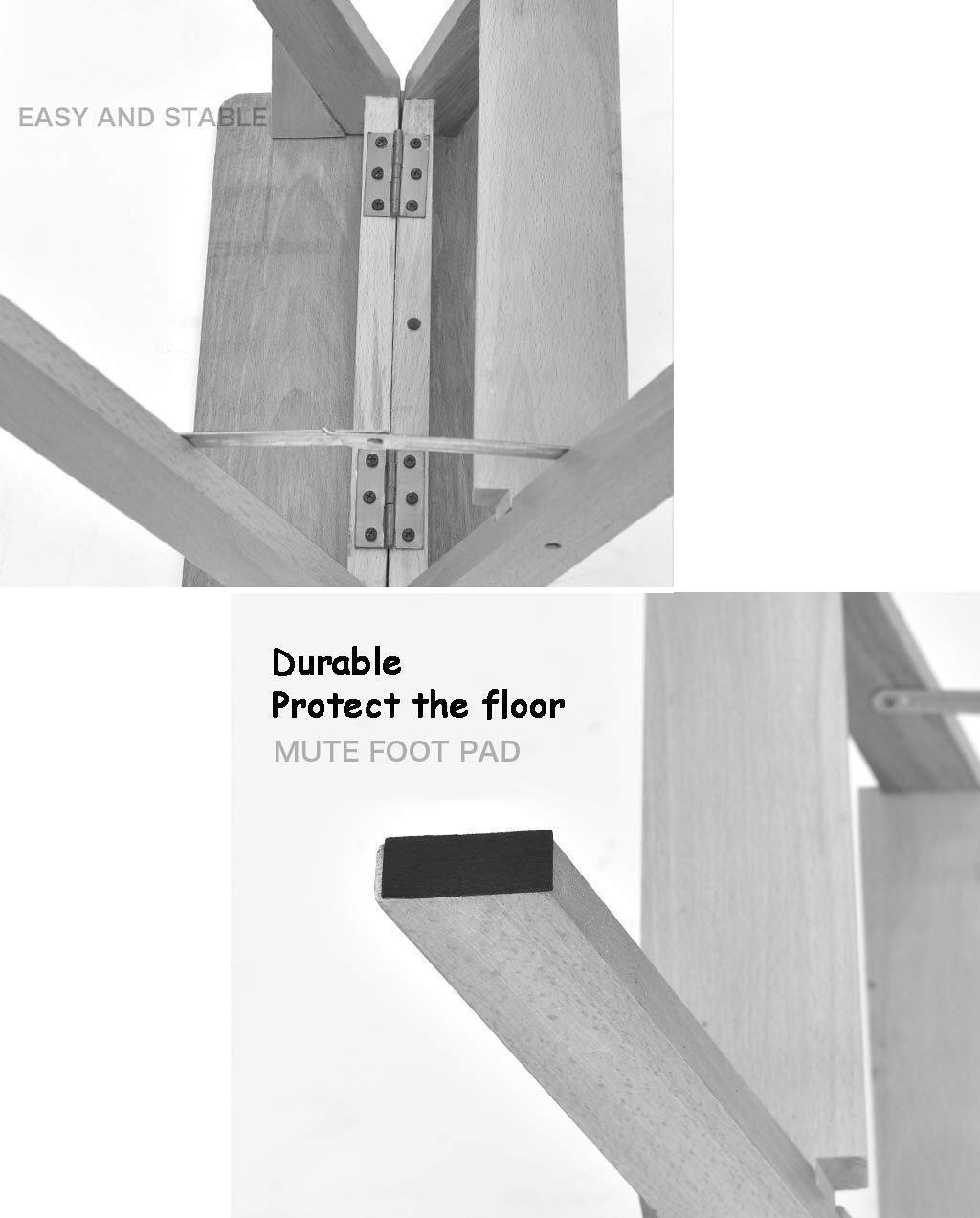 Escalera de Tijera para Escalera de Tijera/Escalera de Tijera 3 peldaños, Asiento de Esponja de Madera, hogar, Silla de Madera Taburete Alto expandido tamaño 65 cm Carga Pesada máx. 120 kg