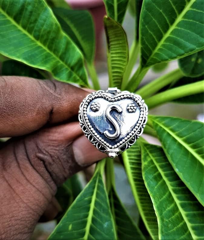925 Silver Plated Poison Box Ring,Birthday Gifts, Pillbox Ring, Healing Crystal Ring, Boho Ring, Handmade Poison Ring, Openable Ring, Heart poison ring