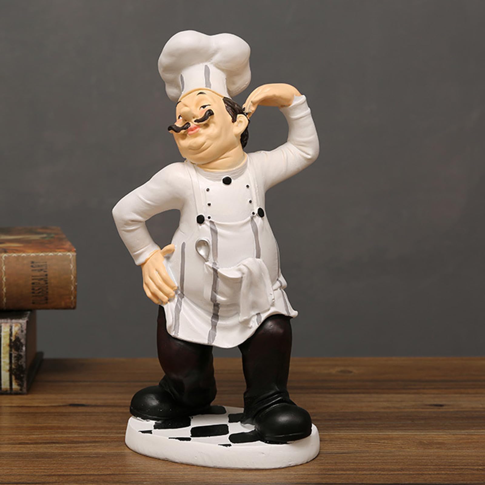 Statua decorativa chef divertente Decorazione da tavolo per controsoffitti domestici in resina per decorazioni per la casa in fattoria e decorazioni per Statua artistica chef