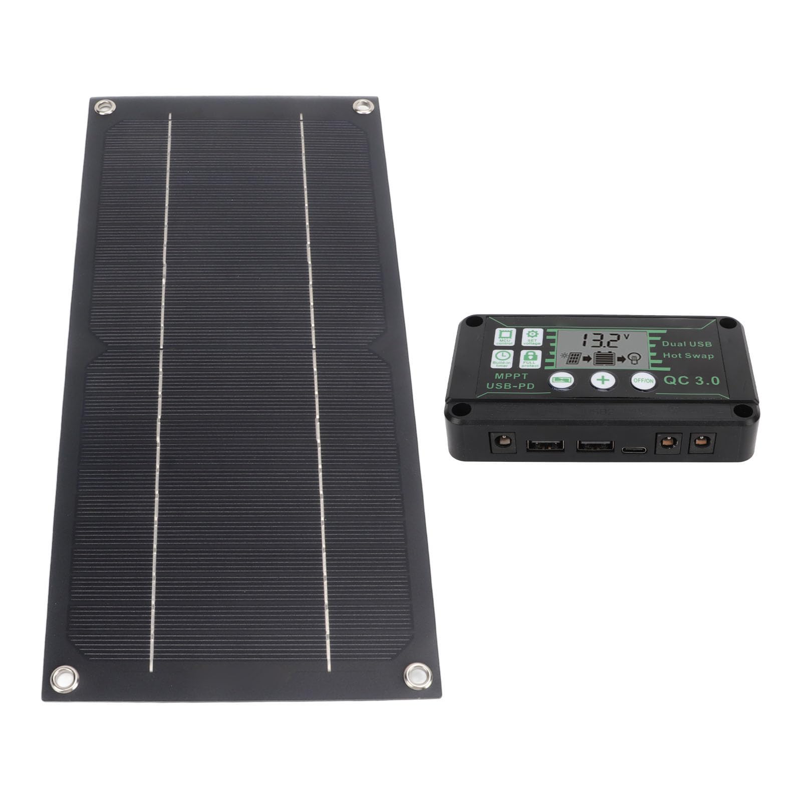 Jiawu Pannello Solare Monocristallino 600W, 18V per, Auto, Barca e Uso | Pannello caricabatteria solare con controller 100A, per , , agricoltura, esterno, campeggio
