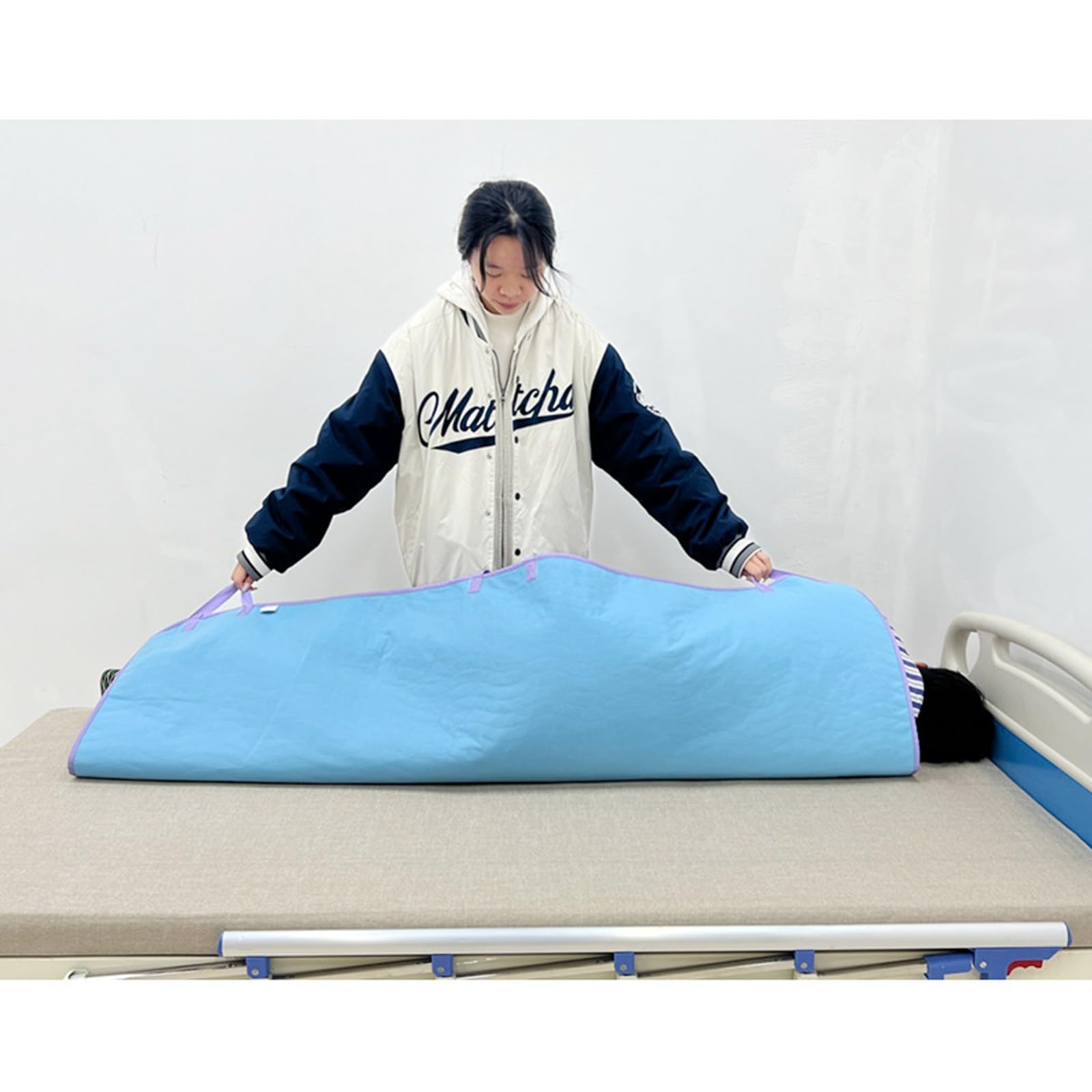Almohadilla De Posicionamiento De Cama,Sábana De Transferencia De Pacientes Con 6 Asas Reforzadas,Sábana Reutilizable Para Pacientes Manta De Transferencia Impermeable Para Girar A,120cm