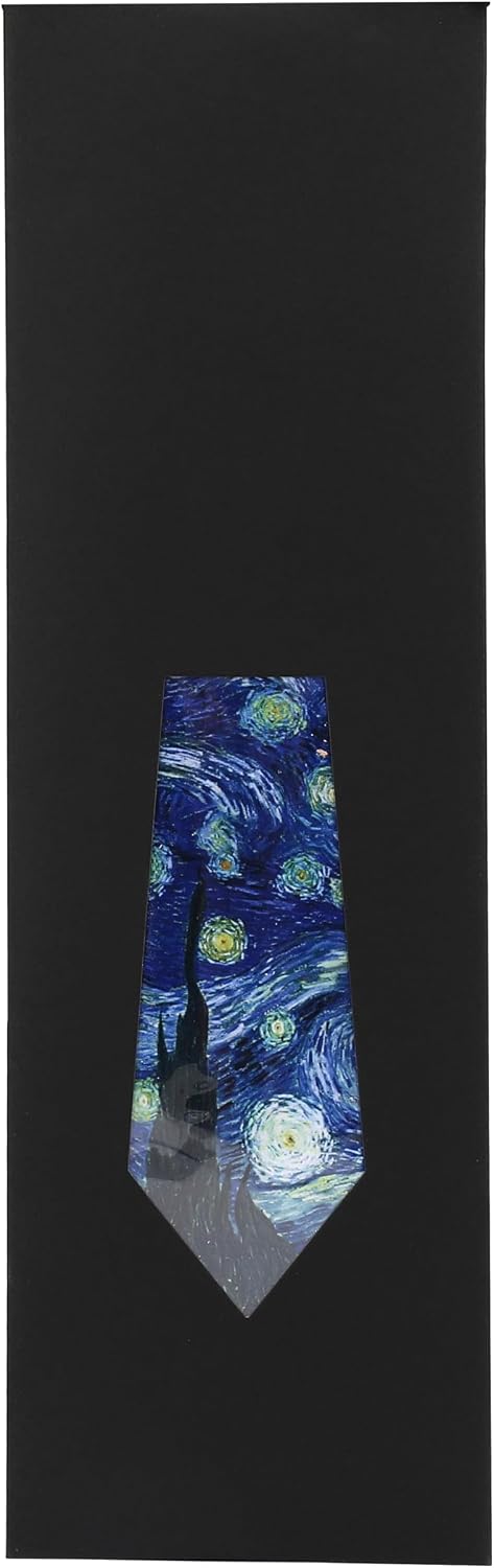 ASVP Shop Starry Night Art Tie – Van Gogh Painting Necktie for Men | Artistic Gift for Teachers, Artists & Museum Lovers