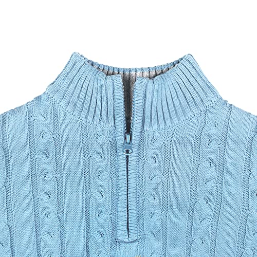 Image of Kid Nation Boys Sweater Cotton Quarter Zip Sweater Kids Cable Knit Pullover | Casual 1 /4 Zip Sweater for Child 3-14 Years (Previously Amazon Essentials)